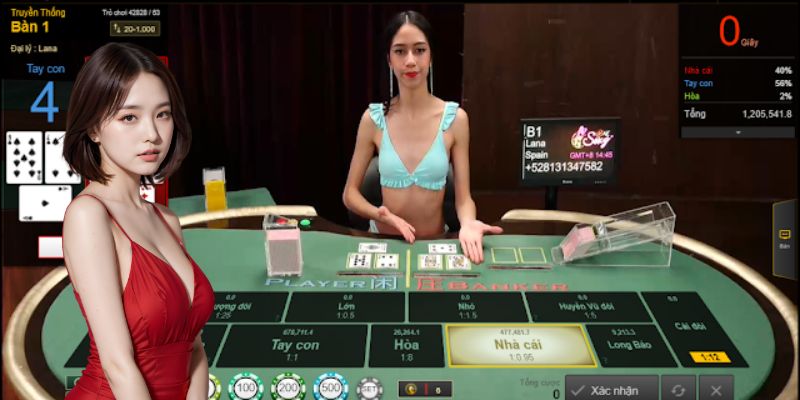 Trò chơi Baccarat tại sảnh live casino rất dễ chơi, cho thưởng lớn 